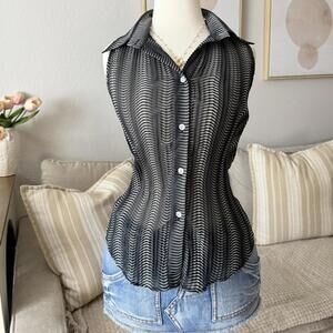 Milepinu Moda Pleated Stripe Blouse